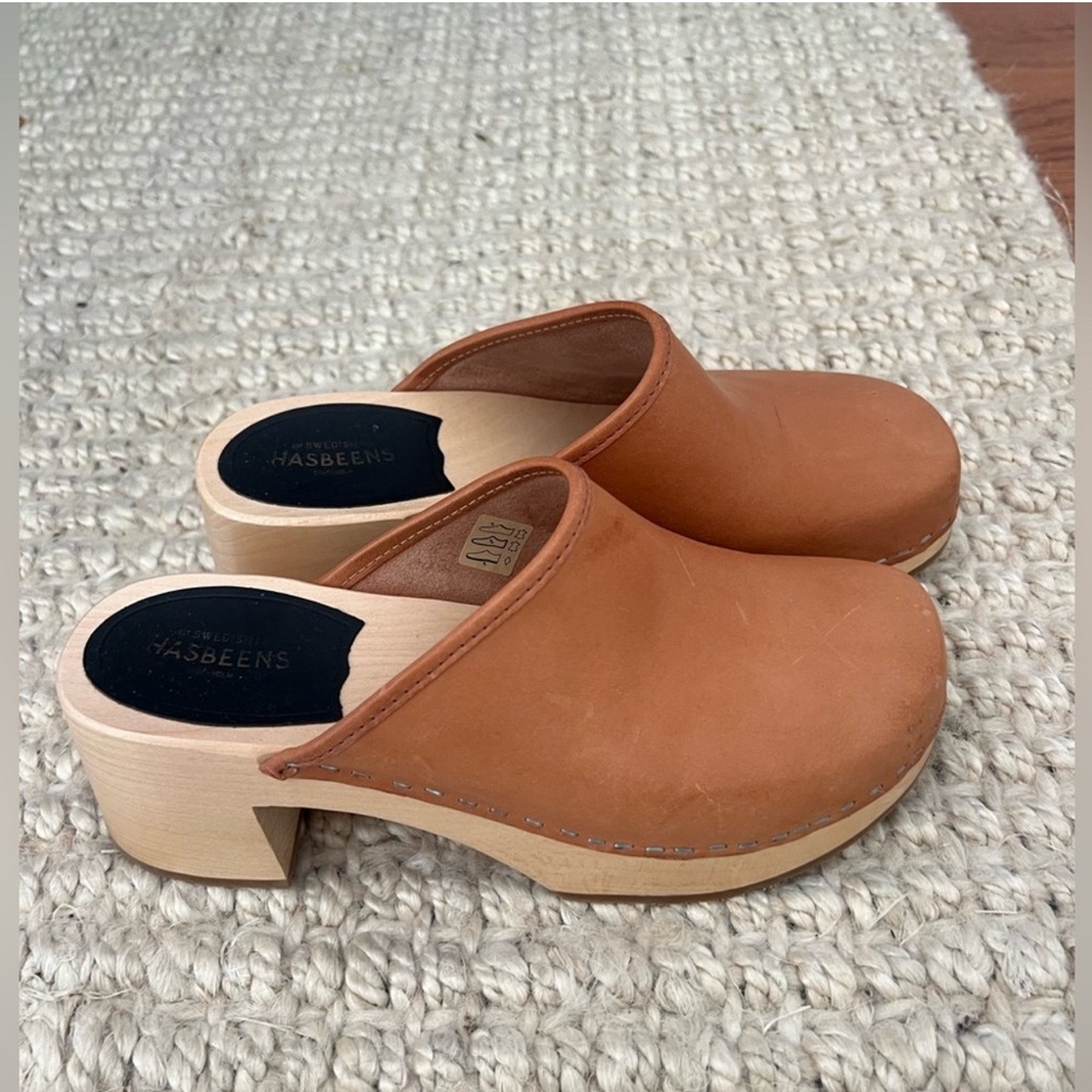 Swedish Hasbeens Leather Dagny Clog